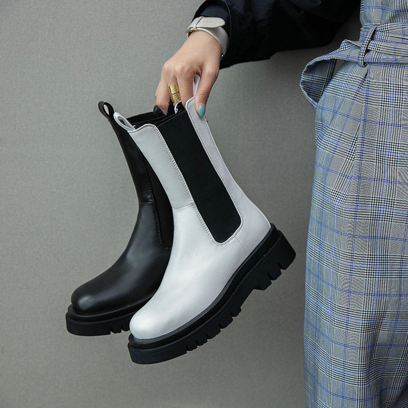 Platform Round Toe Martin Boots